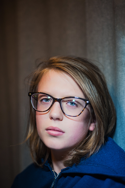 My eldest modeling my frames for me while I was not feeling very well.